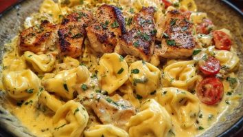 Cajun Garlic Chicken Tortellini in Three-Cheese Cream