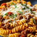 Cheesy Velveeta Rotini with Italian Beef Marinara