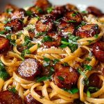 Sticky Honey Garlic Sausage Pasta
