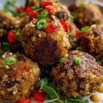 Mushroom Quinoa and Red Pepper Veggie Balls