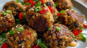 Mushroom Quinoa and Red Pepper Veggie Balls