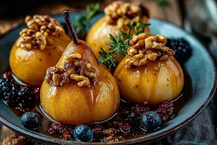 Baked Pears with Honey & Walnuts