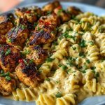 Creamy Jalapeño Garlic Chicken Bites with Twisted Cheddar Cajun Pasta