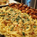 Creamy Velveeta Chicken Linguine with Mozzarella Garlic Sauce
