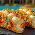 Fruity Pebbles Cheesecake Tacos