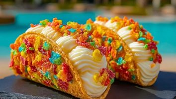 Fruity Pebbles Cheesecake Tacos