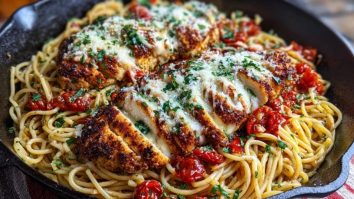 Garlic Butter Chicken Parmesan Pasta