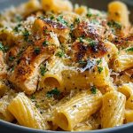 Garlic Butter Chicken with Rigatoni and Parmesan