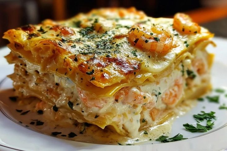 Garlic Butter Shrimp Scampi Lasagna