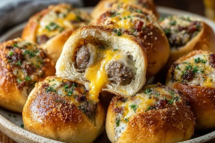 Garlic Parmesan Cheeseburger Bombs
