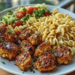 Maple Garlic Chicken Bites with Spicy Cajun Alfredo