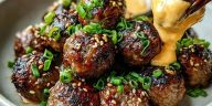 The Best Korean BBQ Meatballs with Spicy Mayo Dip