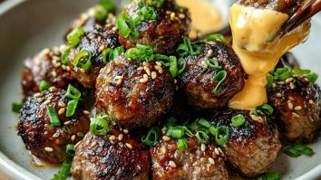 The Best Korean BBQ Meatballs with Spicy Mayo Dip