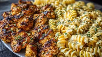 Cajun Garlic Butter Chicken with Creamy Parmesan Twisted Pasta