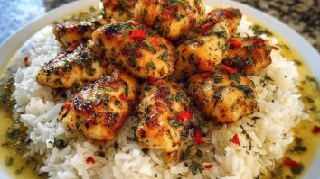 Chicken Scampi with Creamy Garlic Parmesan Rice