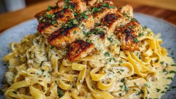 Creamy Cajun Chicken Fettuccine with Garlic Mozzarella Cheese Sauce