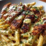 Creamy Cajun Chicken Penne Pasta with Garlic Mozzarella Sauce