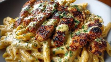 Creamy Cajun Chicken Penne Pasta with Garlic Mozzarella Sauce