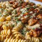 Creamy Cajun Chicken Rotini with Mozzarella Alfredo Sauce