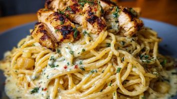 Creamy Cajun Chicken Spaghetti with Garlic Mozzarella Sauce