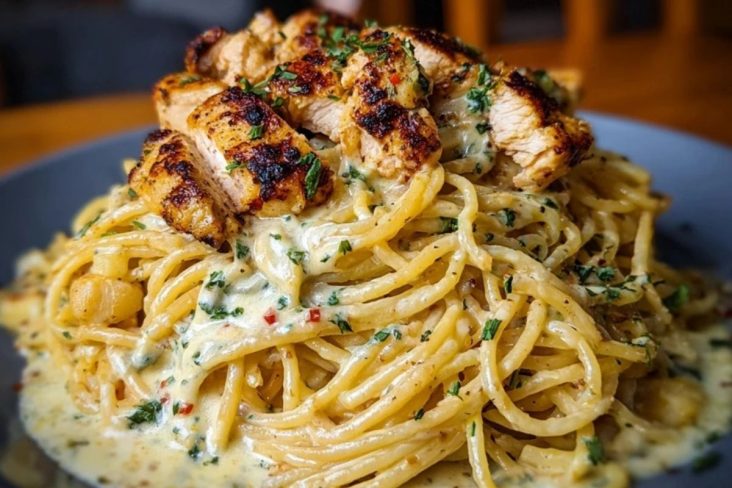 Creamy Cajun Chicken Spaghetti with Garlic Mozzarella Sauce