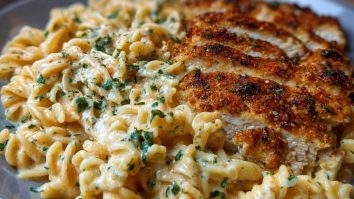 Creamy Cajun Chicken Twisted Pasta with Mozzarella Alfredo