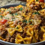 Creamy Velveeta Bowtie Pasta with Italian Beef Marinara