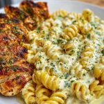 Creamy Garlic Parmesan Chicken and Cheesy Twisted Pasta