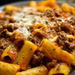 Creamy Velveeta Rigatoni with Italian Beef Marinara