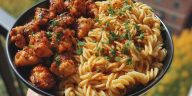 Delicious Garlic Butter Chicken Bites with Spicy Cajun Alfredo Twisted Pasta Recipe