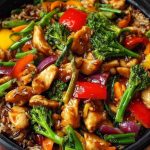 Delicious Teriyaki Chicken Stir-Fry Recipe with Colorful Veggies and Wild Rice