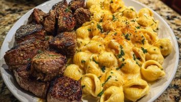 Garlic Butter Steak Bites & Loaded Cheddar Alfredo Shells