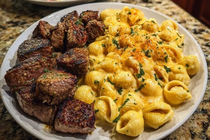 Garlic Butter Steak Bites & Loaded Cheddar Alfredo Shells