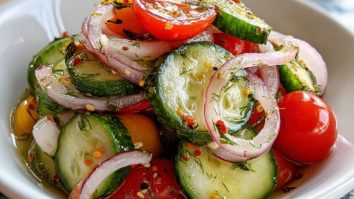 Marinated Cucumbers, Onions, and Tomatoes