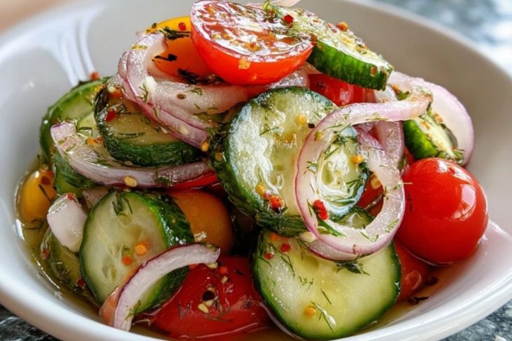 Marinated Cucumbers, Onions, and Tomatoes