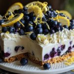 No-Bake Lemon Dazzling Blueberry Cream Cake
