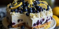No-Bake Lemon Dazzling Blueberry Cream Cake