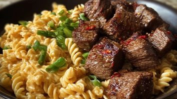 One-Pan Steak Bites & Cheesy Garlic Butter Noodles