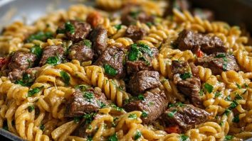 One-Pot Creamy Spicy Garlic Butter Steak & Pasta