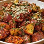 Oven-Roasted Cajun Chicken and Garlic Potatoes with Parmesan