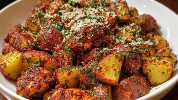 Oven-Roasted Cajun Chicken and Garlic Potatoes with Parmesan