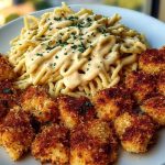 Parmesan Crusted Chicken Bites & Smoked Cajun Alfredo Gemelli