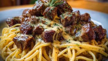 Savory Beef Linguine with Velvety Garlic Butter Sauce