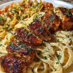 Savory Cajun Chicken and Creamy Garlic Parmesan Linguine