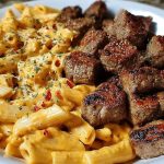 Savory Cajun Steak Tips with Cheesy Penne Parmesan Sauce