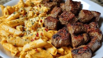 Savory Cajun Steak Tips with Cheesy Penne Parmesan Sauce