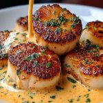 Seared Scallops with Spicy Cajun Cream Sauce
