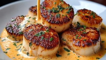 Seared Scallops with Spicy Cajun Cream Sauce