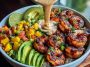 Shrimp and Avocado Bowls with Mango Salsa & Lime-Chili Sauce