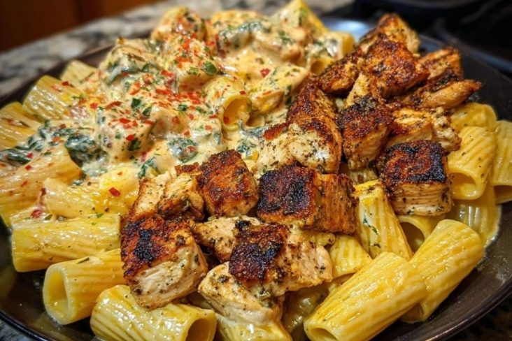 Spicy Cajun Chicken Rigatoni with Velveeta Garlic Cream Sauce